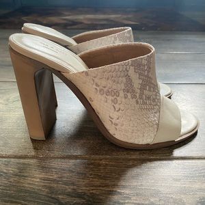 Rag & Bone snakeskin and leather mules